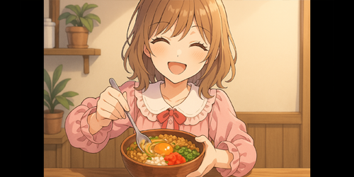 8ご飯を混ぜて食べる人