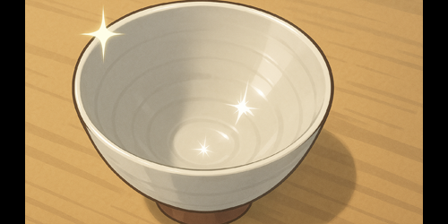9米粒まで綺麗に食べる人の茶碗